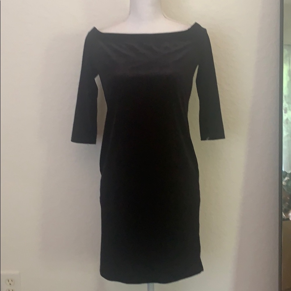 Ambiance 3/4 sleeve off the shoulder midi dress